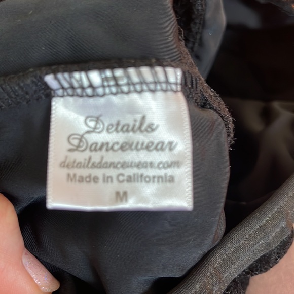 Custom Details Dancewear black lace leotard - Picture 3 of 9